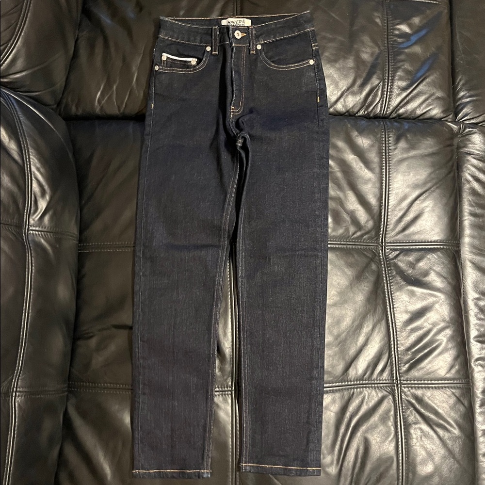 Naked & Famous Denim Dark Blue Skinny Jeans size 27 The High Skinny